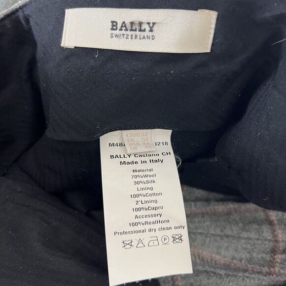 BALLY Trouser Pants Mens 42 Wool Silk Gray Plaid 27.5” Inseam Preppy - Picture 4 of 7